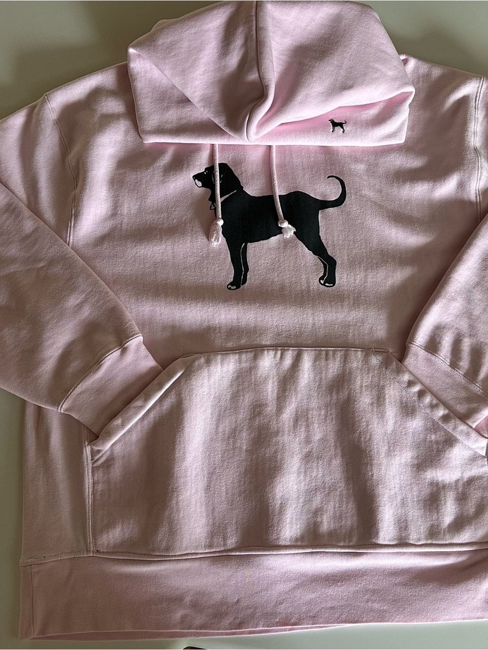 The Black Dog Pink Hoodie with Black Dog Graphic